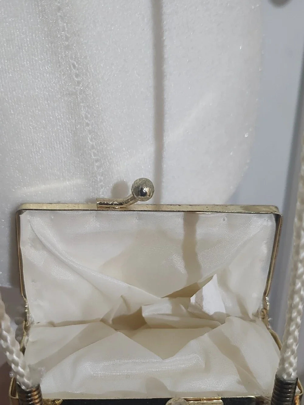 Pearl Beaded Evening Bag - White